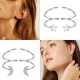 2Pair Twist Crawler Earrings Double Hoop Climber Cuff Earrings For Women Star Moon Butterfly Cartilage Wrap Earrings Heart CZ Minimalist Piercing Earring Hypoallergenic